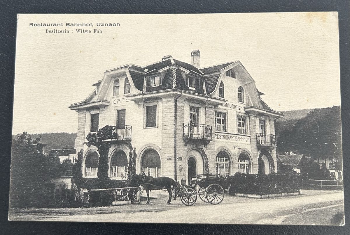 Ansichtskarten: Uznach Restaurant Bahnhof  – Gebraucht aus Horw von Tellbub