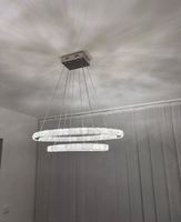 Moderne LED-Kristall Pendelleuchte – 2 Ringe, höhenverstellb