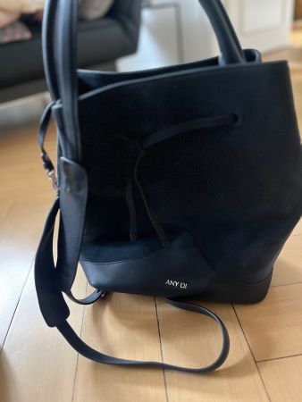 LUXUS: ANY DI original Rucksack / Tasche Leder navy