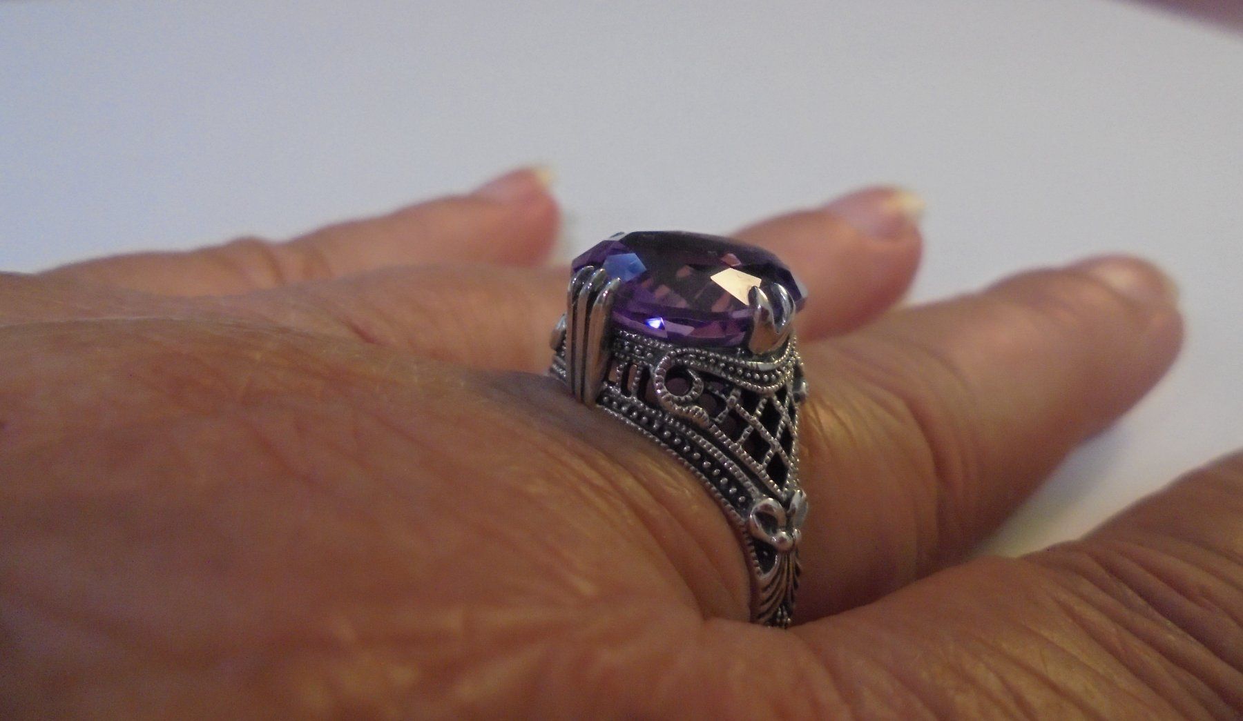 Anelli: Echtschmuck: Amethyst-Silberring 925er Grösse 56/18 – Nuovo (secondo la descrizione) da Zuchwil venduto da maumauchi 7