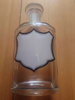 Vintage Apothekerflasche, Glasflasche mit Etikett, 20cm Höhe