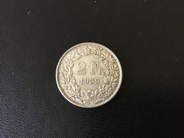 2 Franken Silbermünze 1959