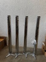 4 Tischbeine Edelstahl ink. Schauben