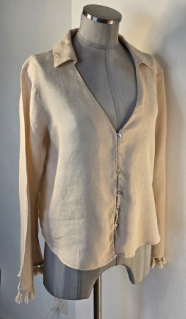 M 38/40 ZARA Leinen BLUSENJACKE Bluse Jacke Boho