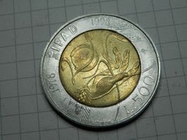 Italien 500 Lire, 1998 20Jahre Internationaler Fonds Gedenkm