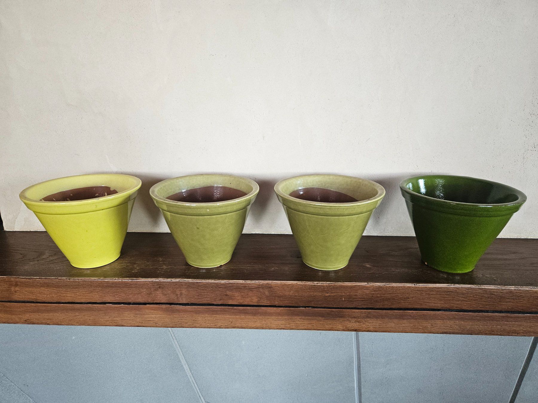 Vasi per fiori: Lot de 4 cache-pots Jessy - verts et évasés – Usato da Echandens venduto da annegug 1