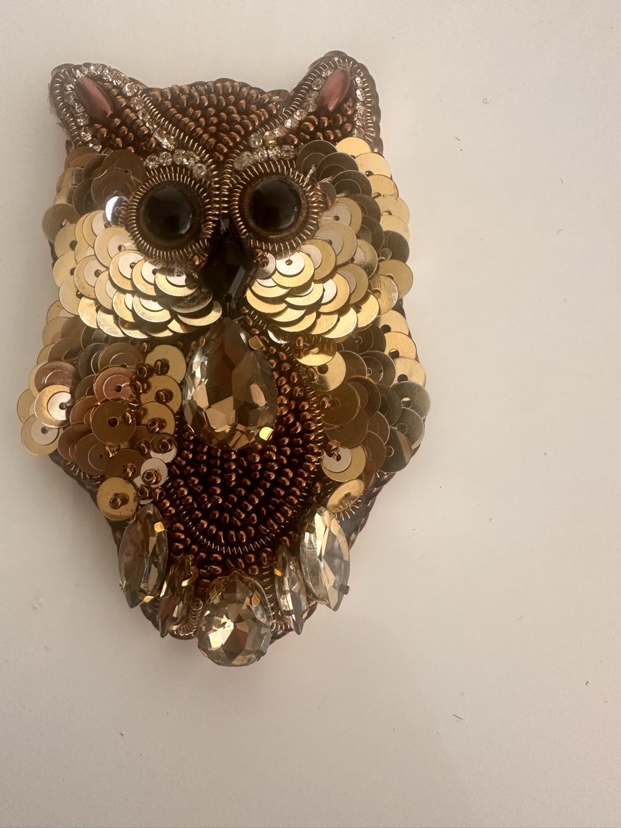 Spille & Fermagli: Elegant Sequin Owl Brooch: Statement Piece for Fall! – Nuovo (secondo la descrizione) da Oftringen venduto da Eylem79 1
