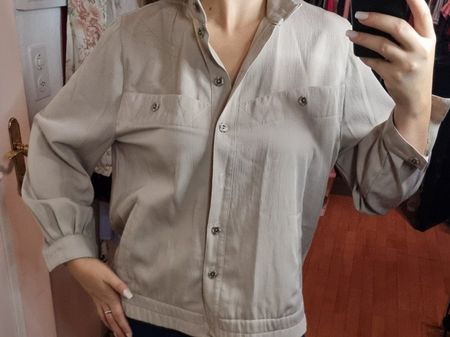 Elegante Vintage Kurzmantel  Gr. L beige - Oversize