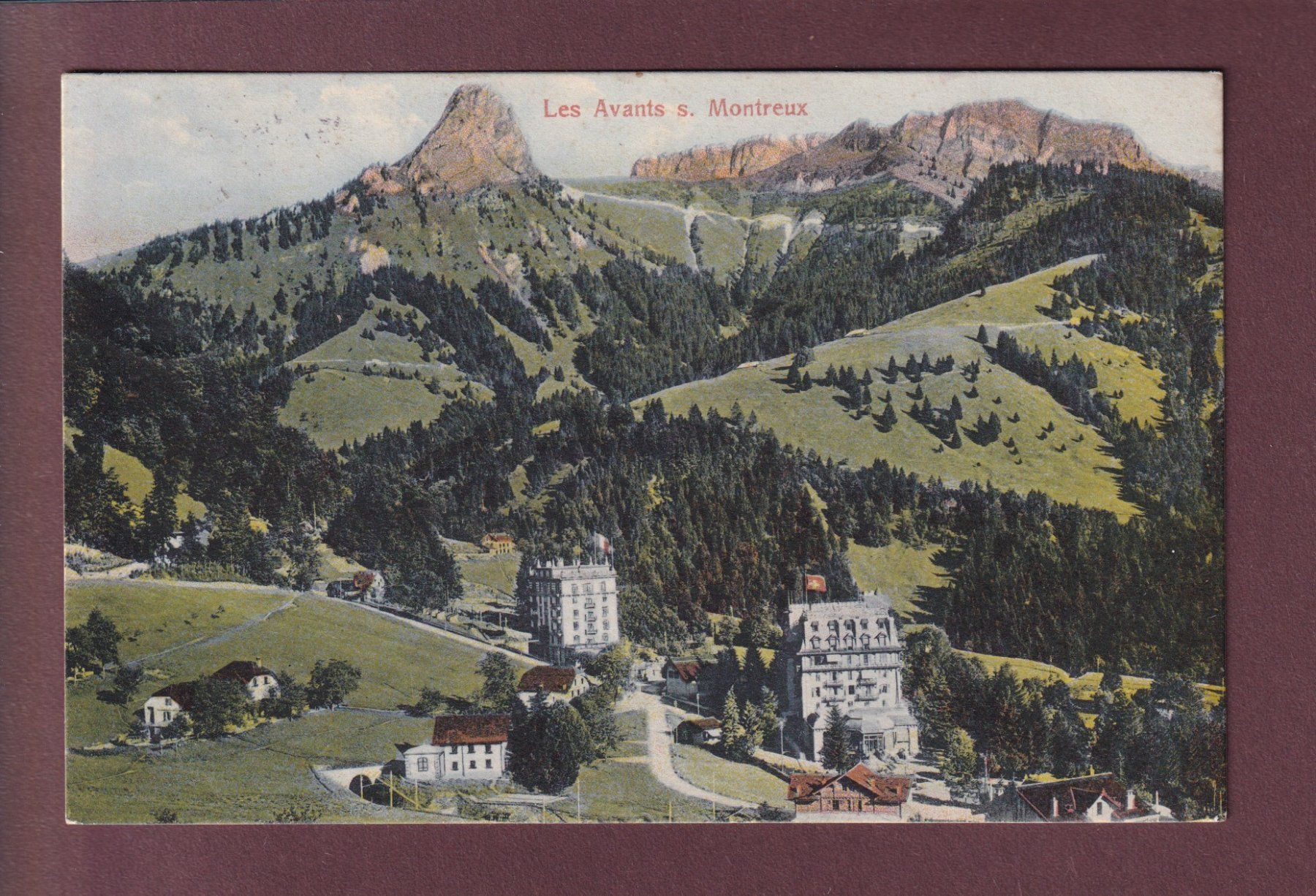 Cartoline postali: LES AVANTS sur Montreux - 1909 – Usato da Pully venduto da nicecards