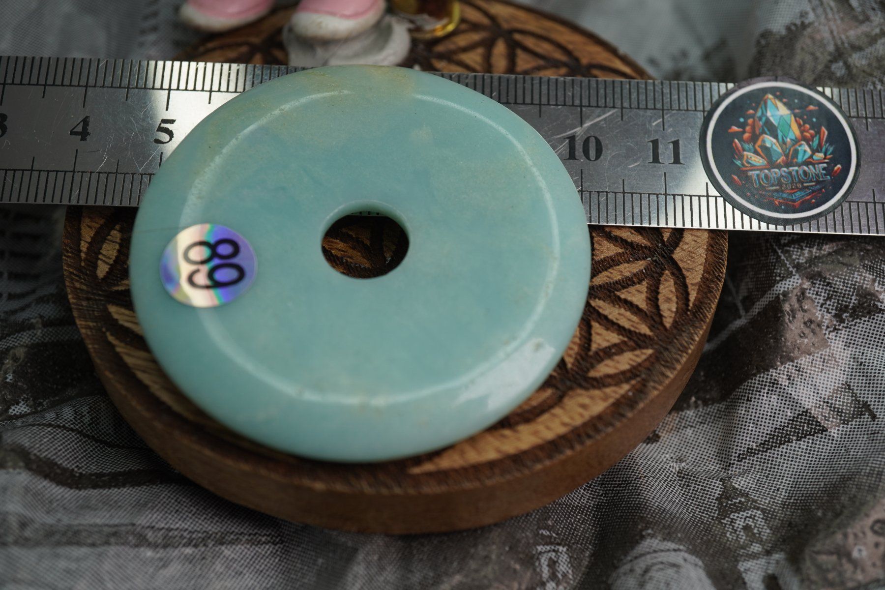 Minerali & Pietre curative: Amazonit Blau      ca50mm     Top  Pi Scheibe – Nuovo e nell'imballaggio originale da Eschenbach SG venduto da topstone 1