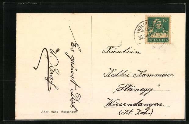 Cartoline postali: AK Wolfhalden, Ortspartie mit Kirche – Usato da Berlin venduto da bartko-reher 1