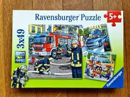Ravensburger Puzzle 5+  Feuerwehr/Polizei (3 in 1)