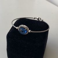 Silber 925 Tanzanite Solitär Armreif