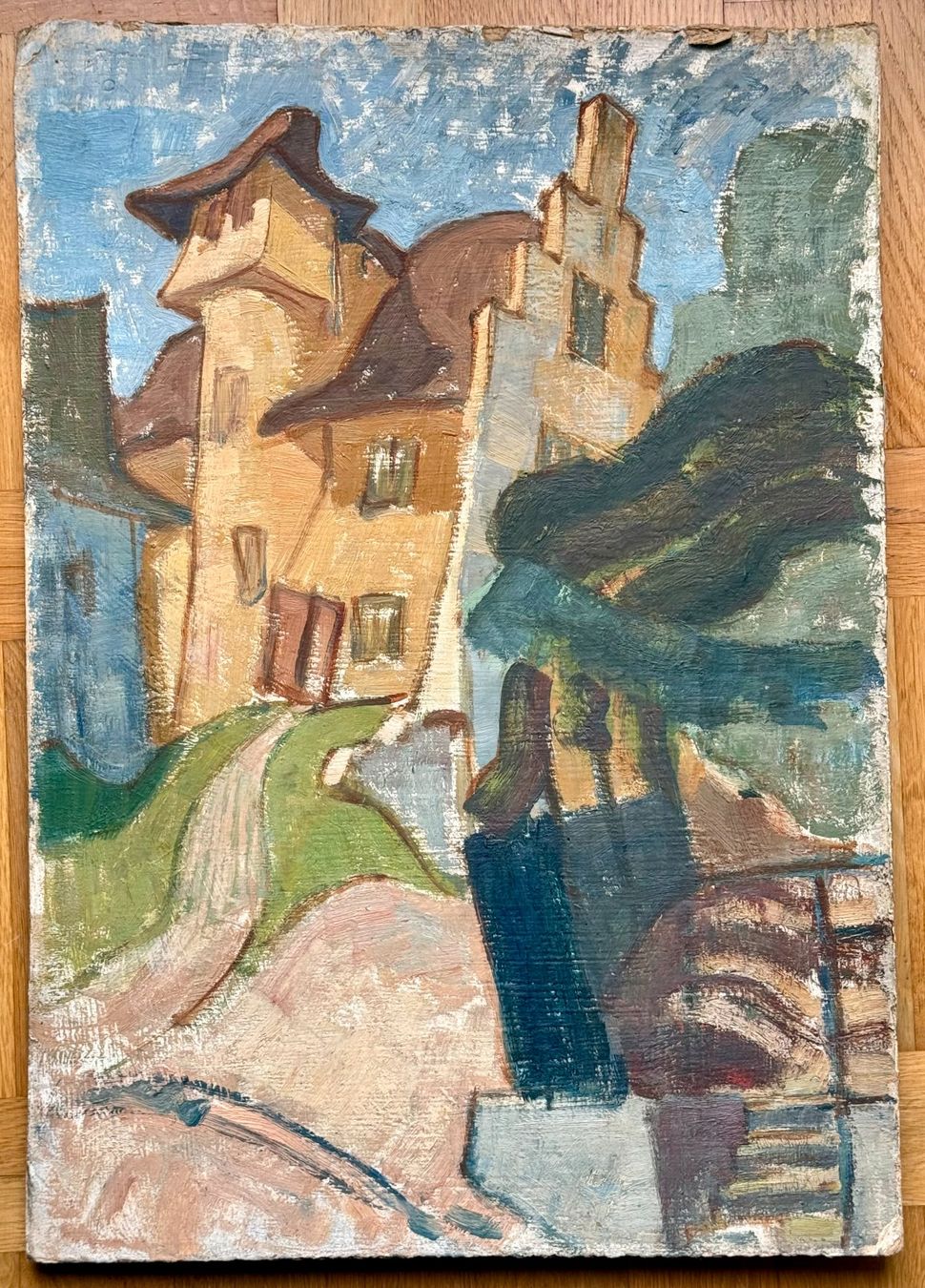 Dipinti: Original expressionistisches Ölgemälde Architektur um 1930 – Usato da Murgenthal venduto da allbazar