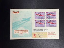 SAS Erstflugbrief Zürich-Monrovia 1972