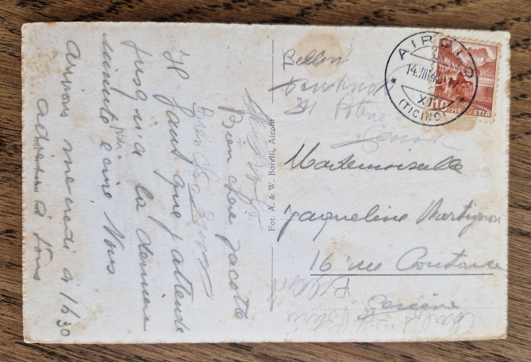 Ansichtskarten: Airolo 1946 – Gebraucht aus Ebikon von Donar50 1