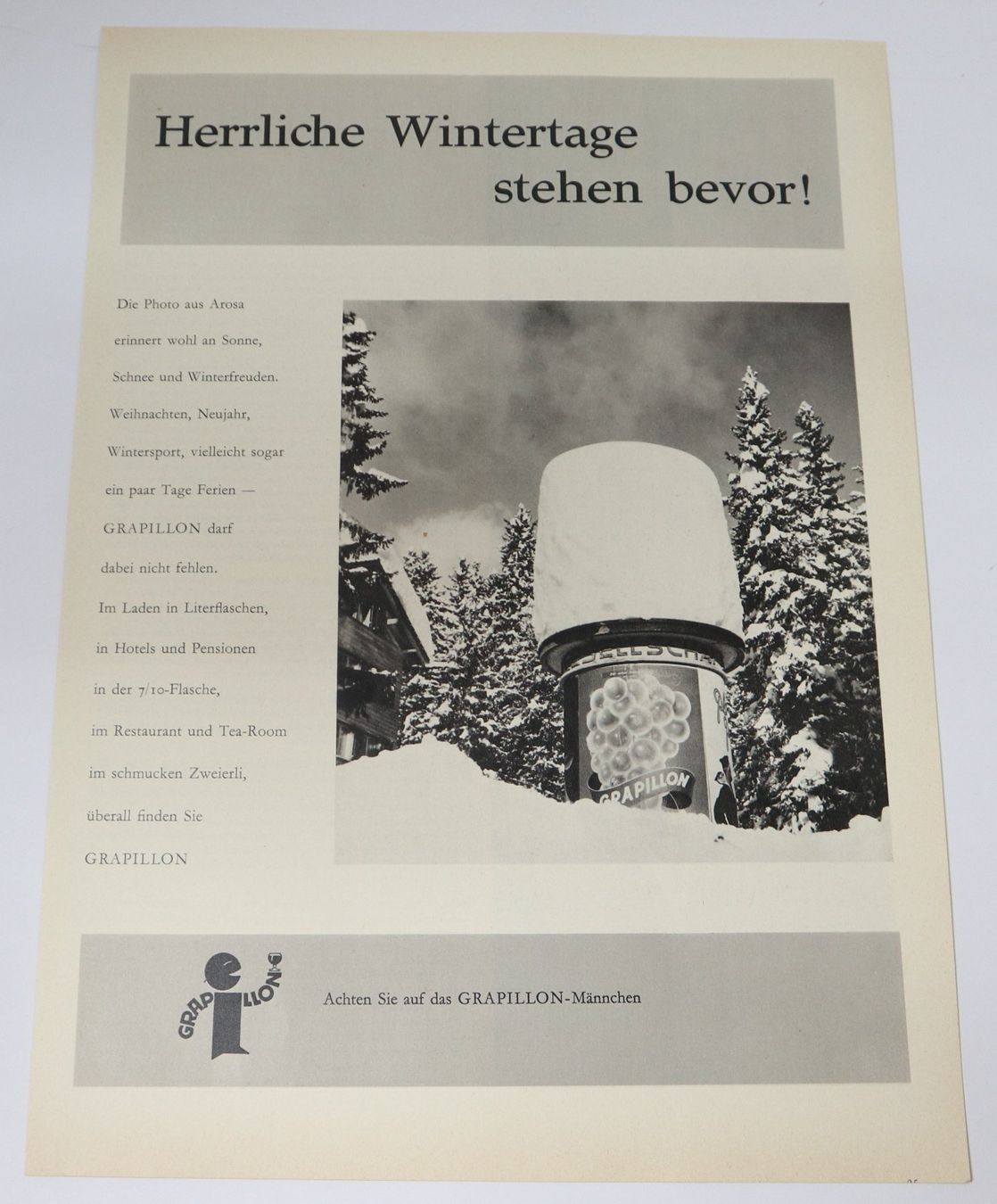 Foto & Immagini: Alte Werbung Grapillon – Usato da Eschenbach SG venduto da Astalavista