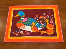 Tischset Entenmotiv Vintage Mehrfarbig guter Zustand