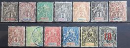 Franz. Kolonien Lot mit alten Werten III