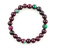 Armband Serpentin in Rubin-Fuchsit-Farbe gefärbt Kugel