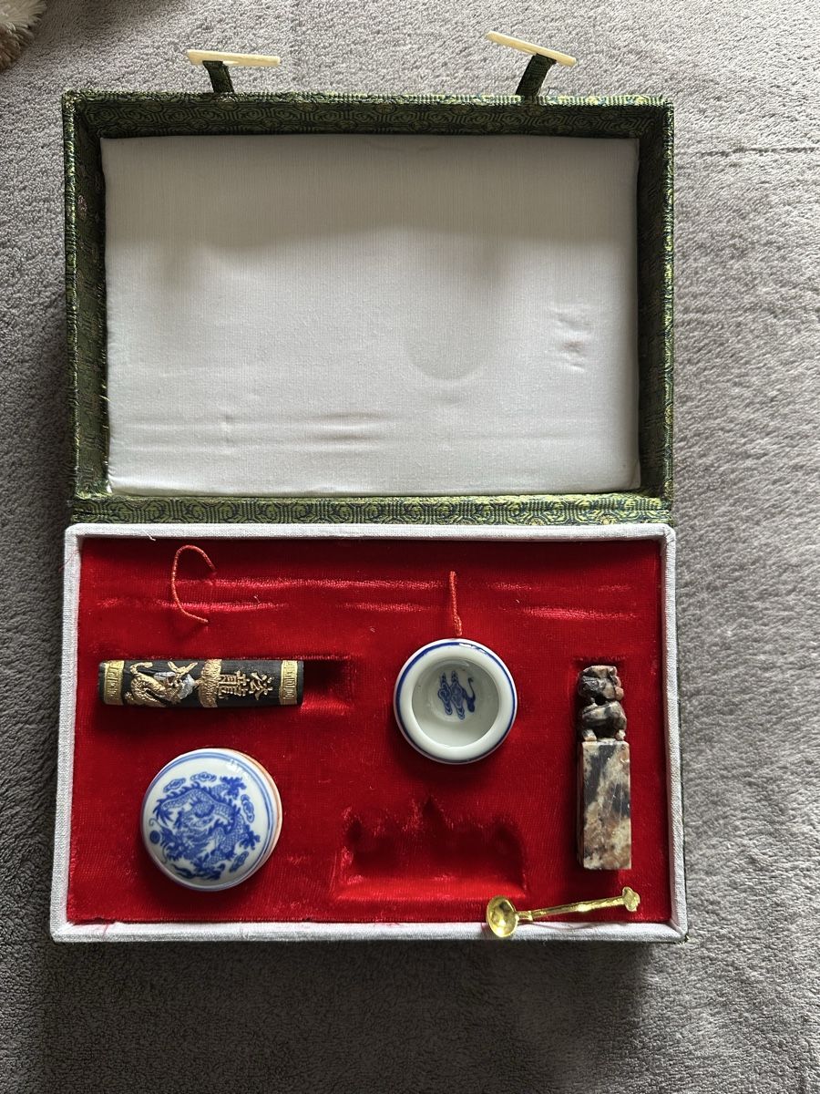 Tutte le decorazioni: Antikes Chinesisches Kalligraphie-Set mit Box! – Usato da Zürich venduto da c_d_r 1