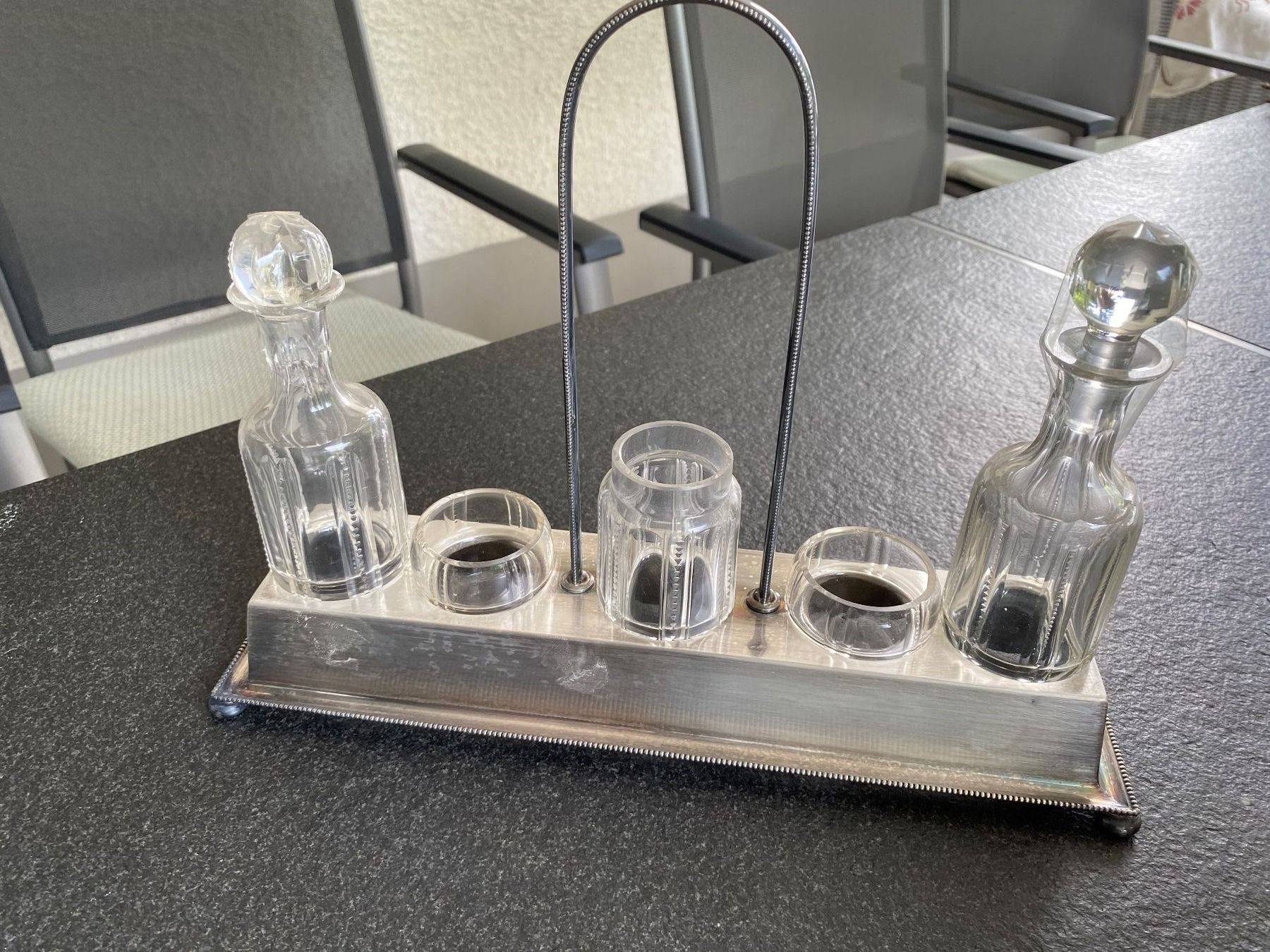Bicchieri: Jugendstil Menage Silber mit Kristallglas – Usato da Ostermundigen venduto da mapa9