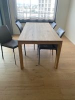 Esstisch Holz geölt 180x90cm mit 4 Stühlen dunkelgrau