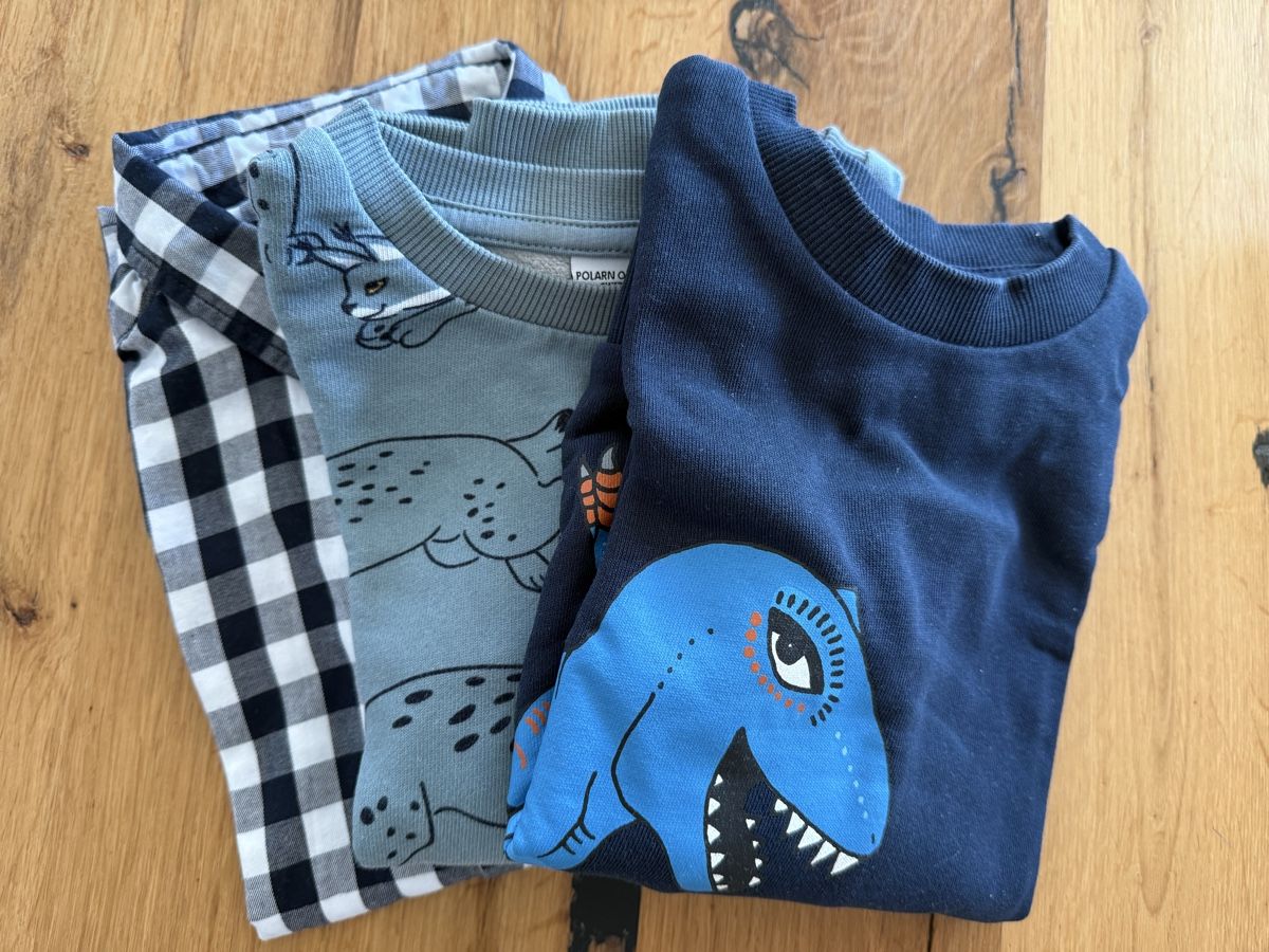 Lotti & Set di vestiti: Polarn O. Pyret Dino Pulli 110, Luchs Pulli & Hemd 116 – Set – Nuovo (secondo la descrizione) da Spreitenbach venduto da Princess1989