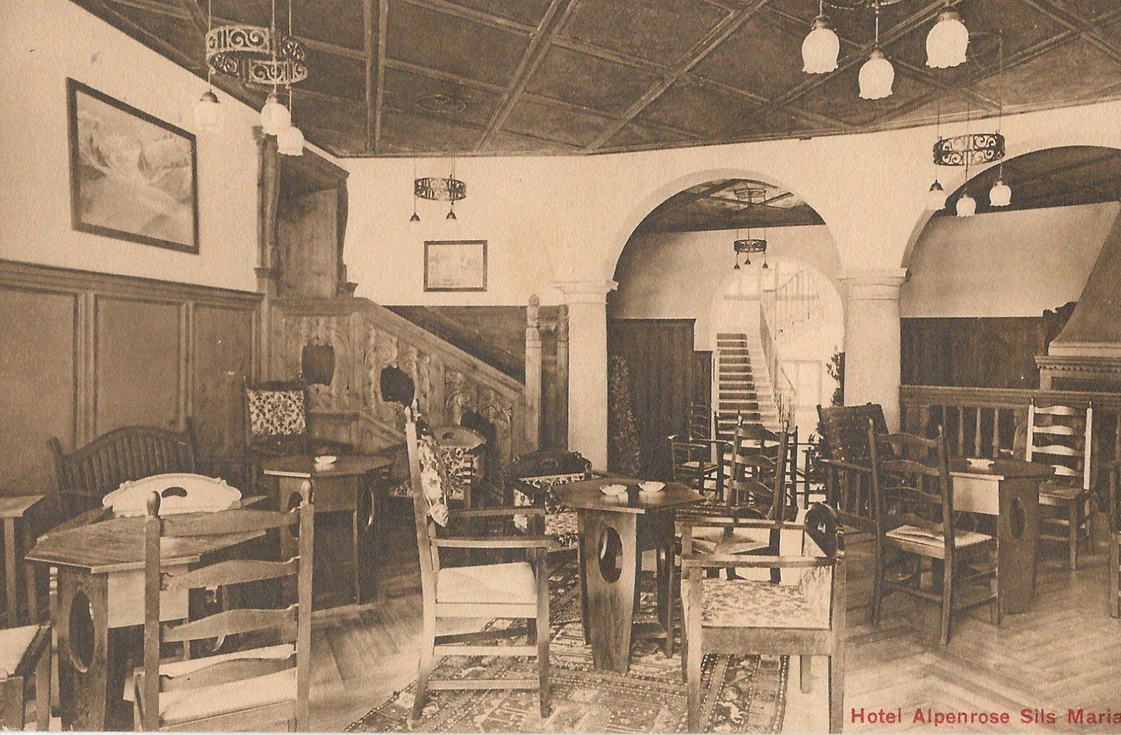 Cartoline postali: Sils Maria, Hotel Alpenrose, 1909 – Usato da Frauenfeld venduto da Merk52