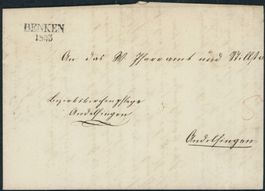 ZH Benken 1843 - Stabstempel - Brief