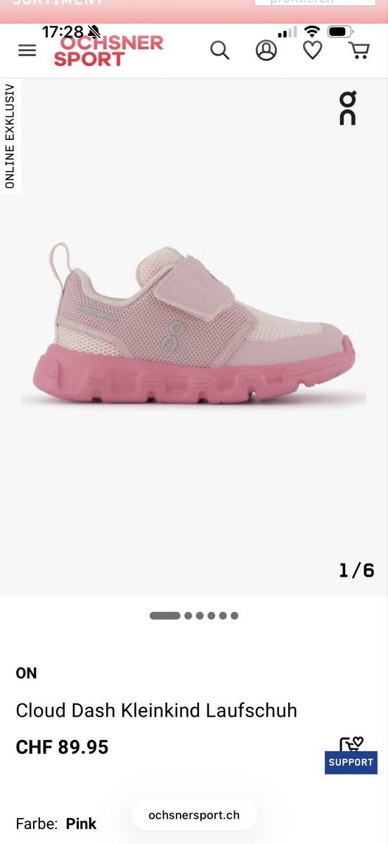 Chaussures filles: On Cloud Dash Kinder pink Grösse 24 new – Neuf (Voir description) à Rüschlikon par adr_nfc2 3