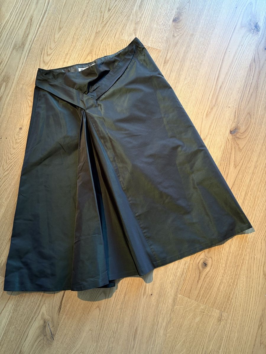 Jil Sander Gonne: Jil Sander Rock midi dunkelgrün Seide/Polyester Gr 38 – Usato da Basel venduto da Sandra2109 2