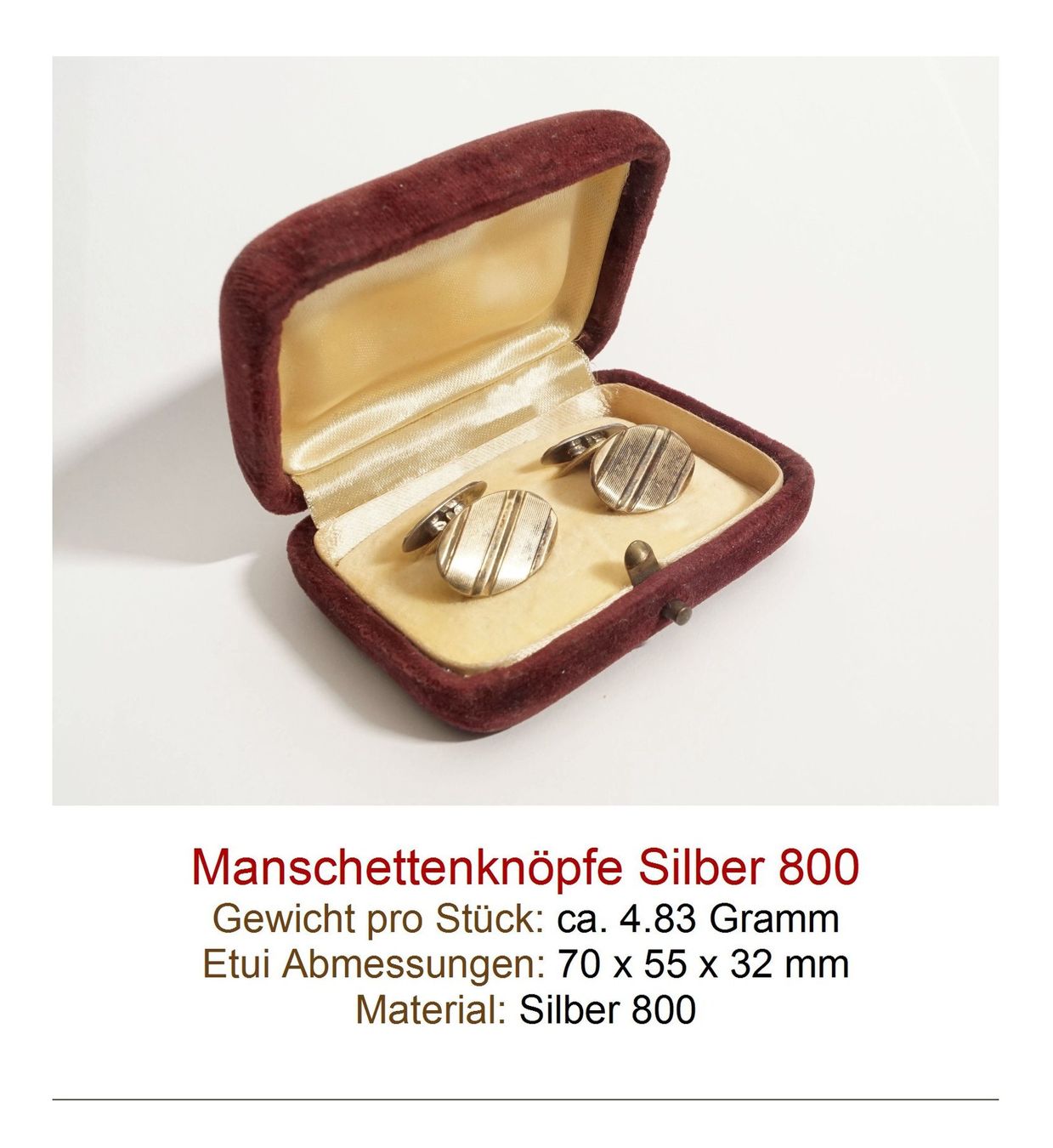 Gemelli: Manschettenknöpfe VINTAGE, Silber 800 – Usato da Flamatt venduto da samowarow