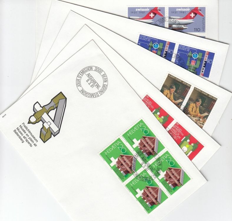 PROP. 5 FDC BLOCS DE 4 1981 (620) (Gebraucht) in Gryon für CHF 4 – mit ...