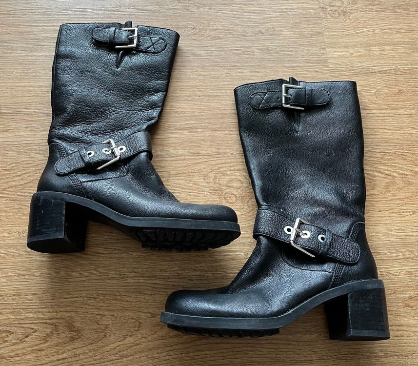 Anklin Damen Biker Stiefel All Track - Hochschaft Stiefel Schwarz