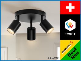 LED-Deckenleuchte mit 3 schwenkbaren Spots - Deckenlampe