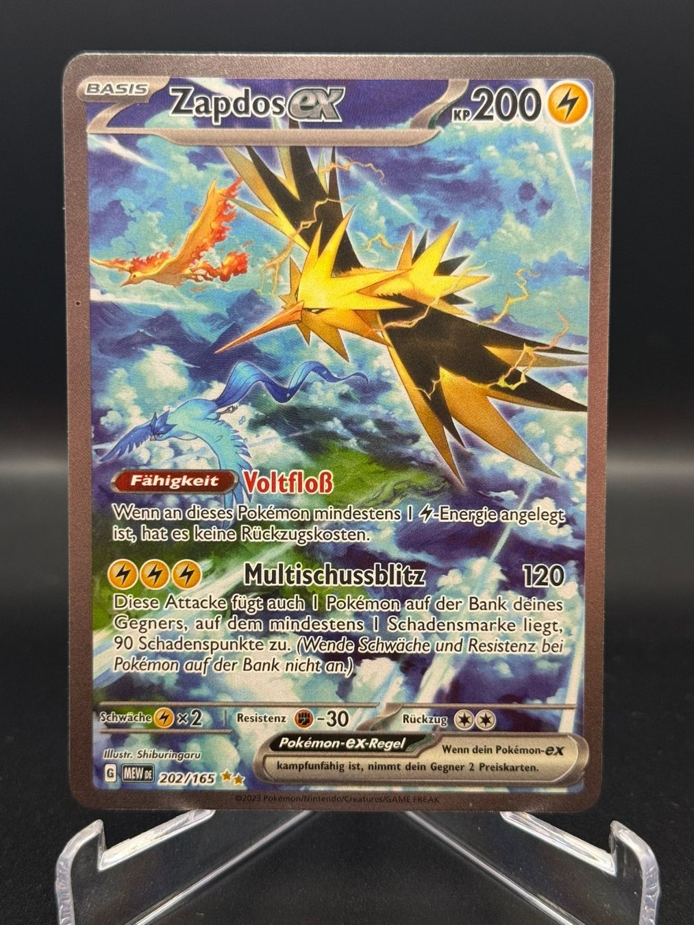 Pokémon Sammelbilder & Trading cards: Zapdos ex (MEW 202) – Gebraucht aus Birmensdorf ZH von SnorlaxMail