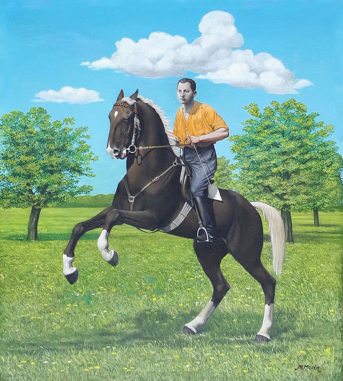 Dipinti: PEINTRE BERNOIS, Marcel Moser, Daniel Charpilloz & cheval – Usato da Montmelon venduto da canelle-12