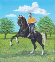 PEINTRE BERNOIS, Marcel Moser, Daniel Charpilloz & cheval