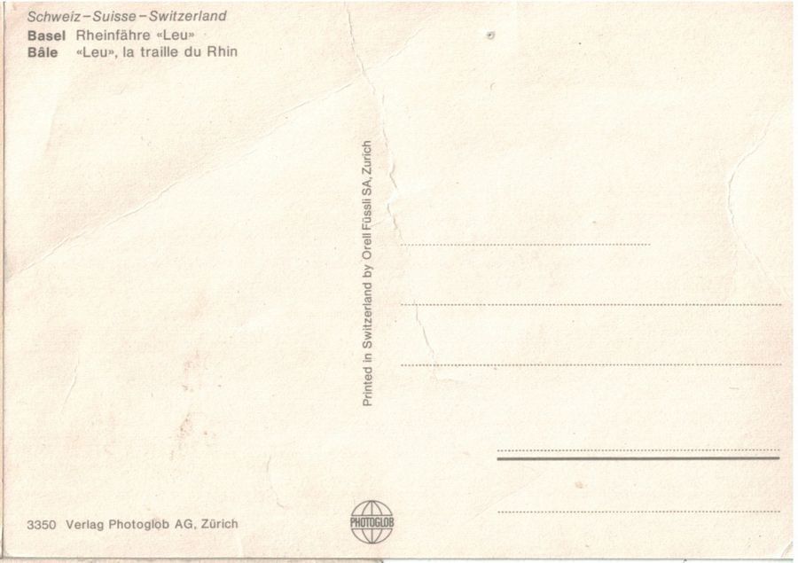 Cartoline postali: Basel Rheinfähre LEU, um 1975 – Usato da Frauenfeld venduto da POML 1