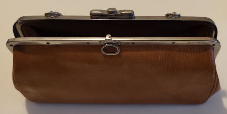 Damen Handtasche Vintage braun mit Metallbügel gebraucht