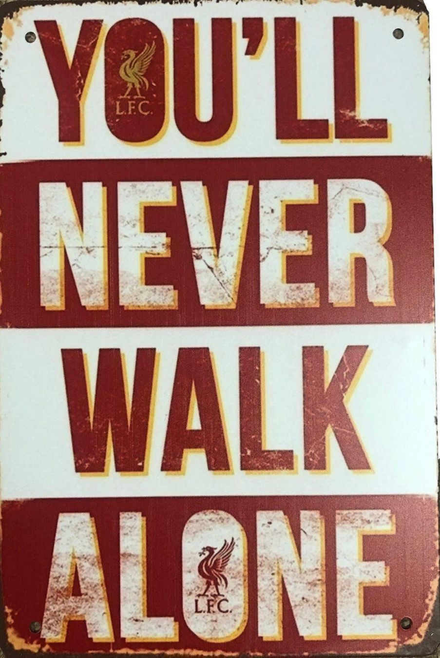 Insegne: Blechschild You'll never walk alone Liverpool Anfield Road – Nuovo e nell'imballaggio originale da Dättlikon venduto da easythings