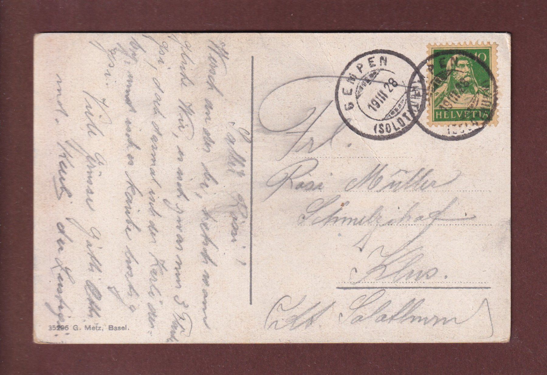 Cartoline postali: GEMPENFLUH - Restaurant - 1928 // pli // – Usato da Pully venduto da nicecards 1