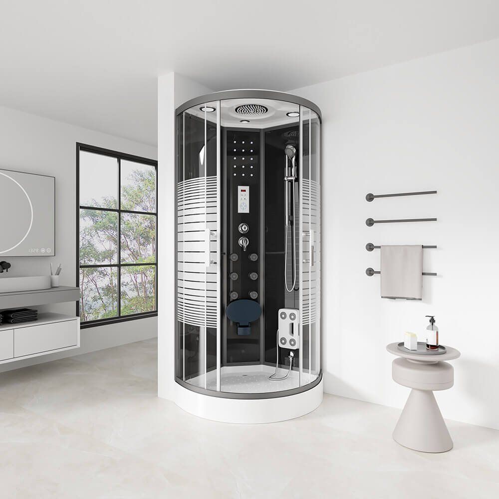 Docce: 1932 - LED Duschkabine BLACK ROCK 100x100 Dusche – Nuovo e nell'imballaggio originale da Wallenwil venduto da toesstal-vertrieb