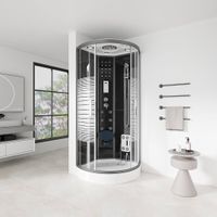 1932 - LED Duschkabine BLACK ROCK 100x100 Dusche