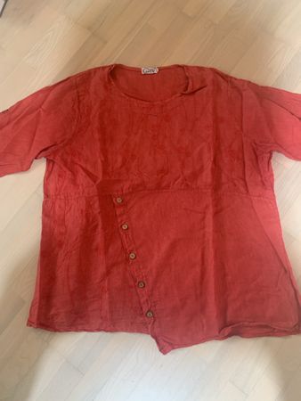 Leah Curve Langarmshirt rot Gr. 48 Sommer Top luftig leicht 