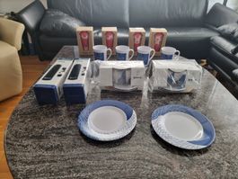 Sommer-Set: 4 Tassen, 2 Teller, 4 Becher NEU