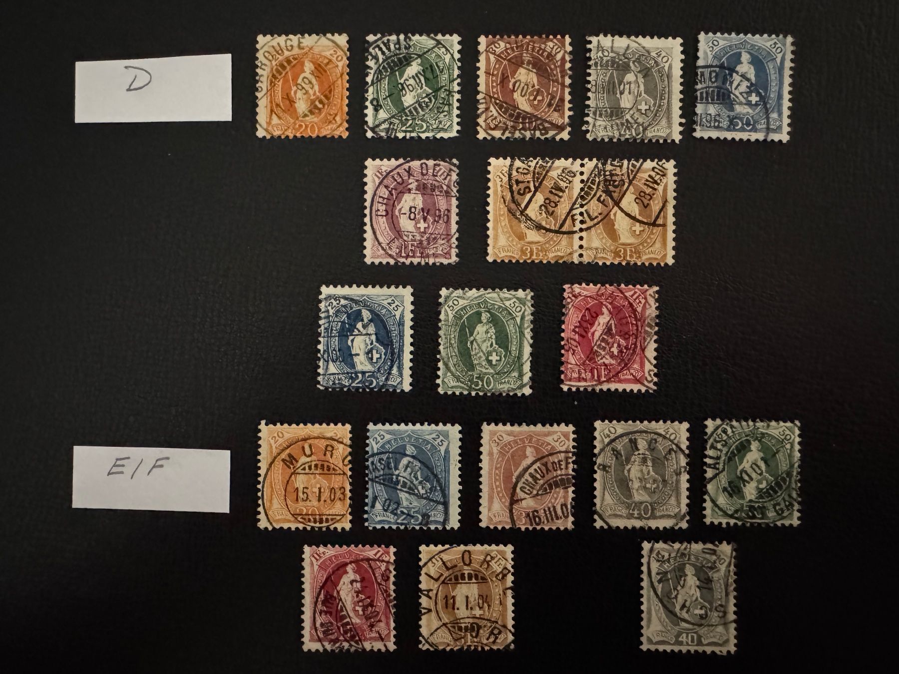 Alle Briefmarken: Stehende Helvetia mit Kontrollzeichen, Typ D/E/F, gestempelt – Gebraucht aus Stallikon von HILDECH1 1