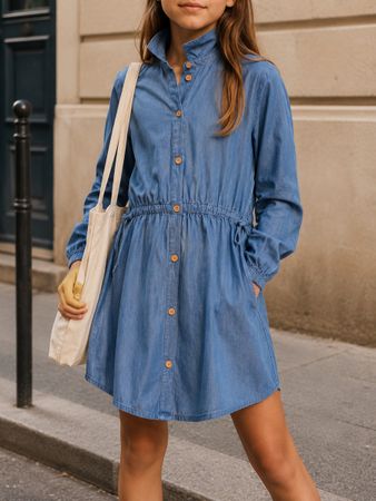 ROBE-CHEMISE BLEUE H&M