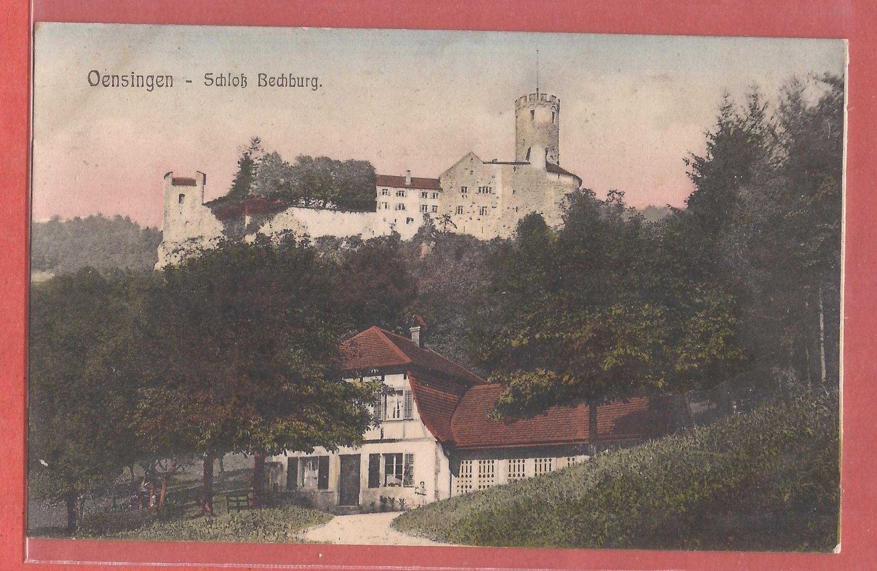 Cartoline postali: Oensingen - Schloss Bechburg - ca. 1915 – Usato da Fislisbach venduto da Porano